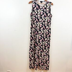 J. Jill Floral Maxi Dress - Black and Pink